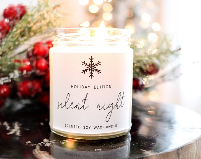 Soy Candle, Silent night gift, christmas gift, christmas candle, christmas candle gift, soy candle gift