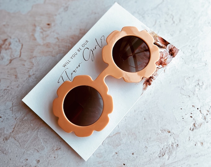 Flower Girl Sunglasses Flower Shaped SunGlasses For Girls Flower Girl Gift Idea Toddler Petal Patrol Flower Girl Proposal Gift