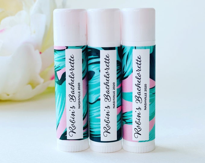 Lip Balm, inexpensive gift, Personalized Wedding Favors Unique Personalized Bridal Shower Favors Floral Lip Balm Favors Wedding Chapstick