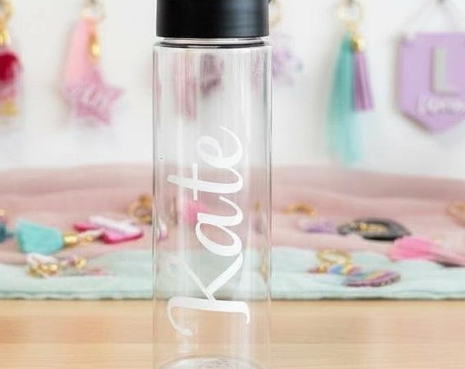Personalized clear water bottle, middle school water bottle