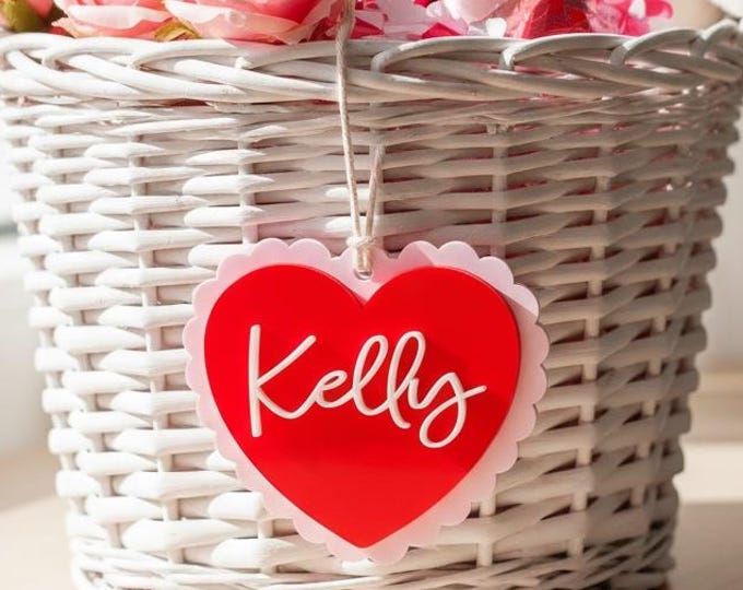Personalized Valentine's Day Basket Tag, Valentines Name Tags, Valentines Basket Filler, Valentine's Personalized Tag, Love Basket Tag