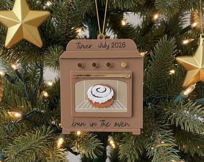 Bun In The Oven Ornament, Pregnancy Announcement Ornament, New baby ornament