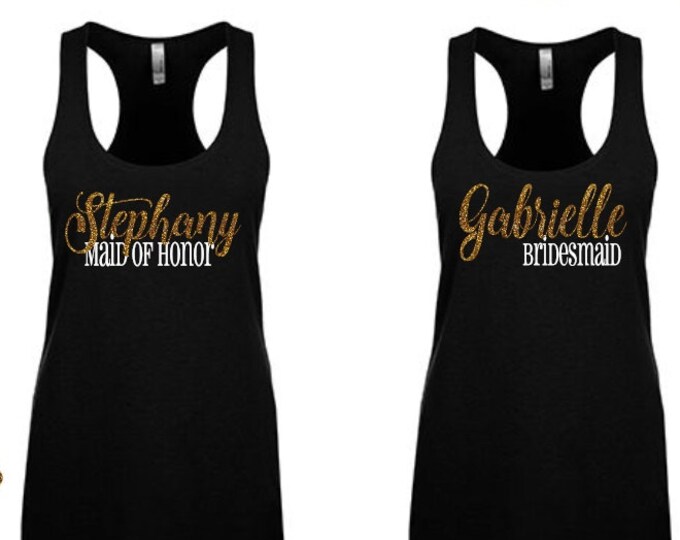 Bride Shirts, Bridesmaid Shirts, Bridal Party Tank Tops, Bachelorette Party Shirts, Bridesmaid T Shirts, Bridesmaid Gifts, Personalized tank