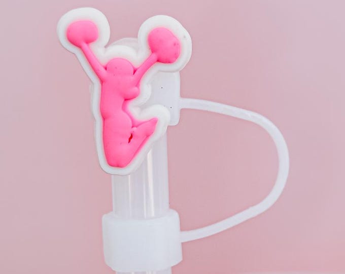 Cheer Straw Topper for Tumblers, Pom Pom, Bow, Megaphone , Cute Spirit Cup Accessory, Cheer Cup Accessories