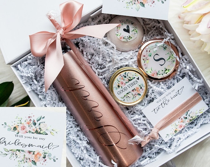 Bridesmaid Box Gifts Bride Gift Box Bridal Party Box DIY Personalized Bridesmaid Gift Box Set, Wine tumbler gift set Bridesmaid Proposal Box