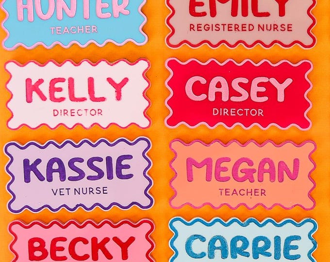 Personalized Magnetic Name Badge, Custom Acrylic Name Tag, Fun Teacher Name Tag, Nurse Name Badge, Custom Work Badge, Name Badge for Nurses