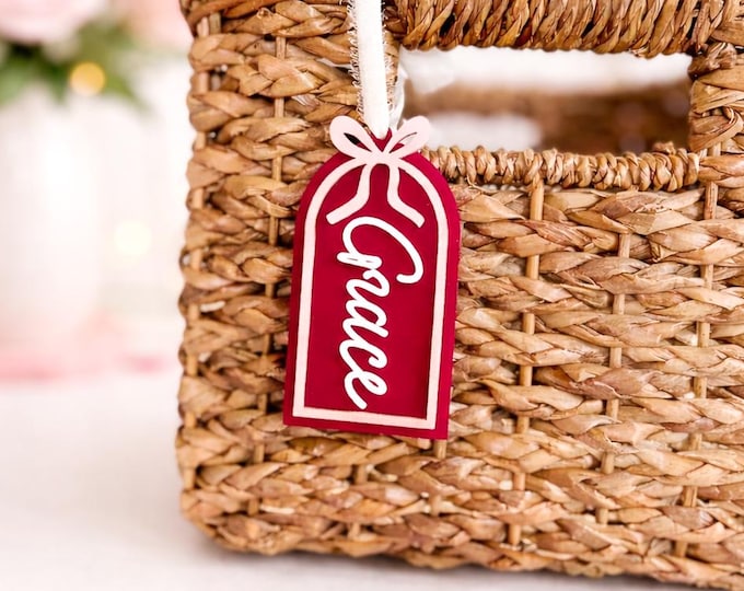 Custom Name Bag Tag, Valentines Name Keychain, Personalized Name Tag, Acrylic Name Tag, Backpack Name Tag, Acrylic Name