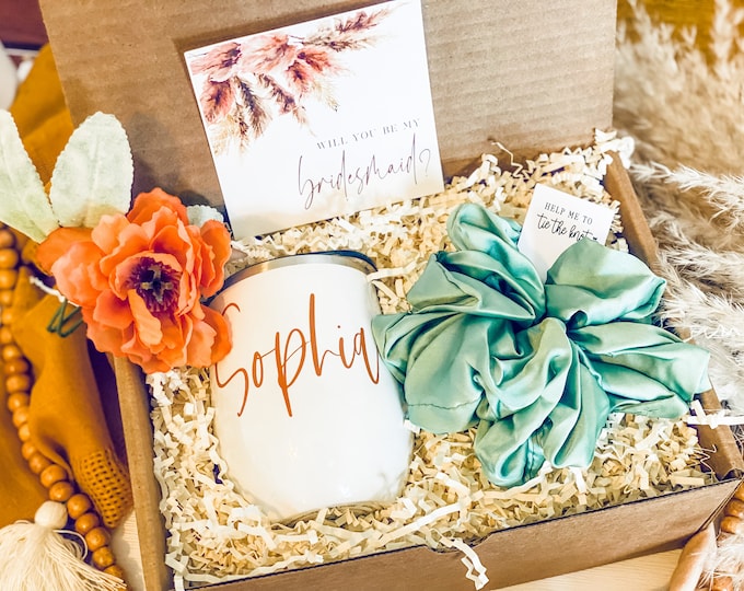 Sage Wedding, pampas wedding, terracotta  greenery I can't say I do without you proposal box, Bridesmaid Proposal Box, Bridal Party Gift