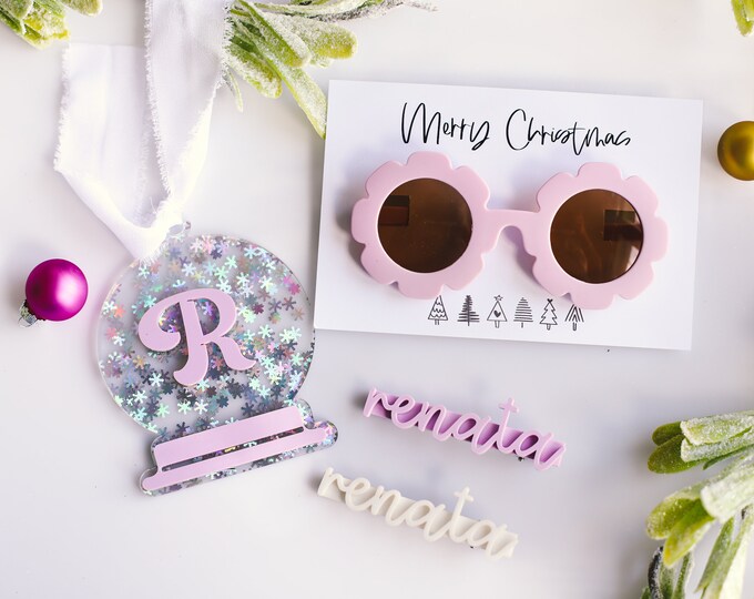 Christmas gift for girls, personalized gift for girls, secret Santa gift for girls, gift set for girls, personalized hair clip name,