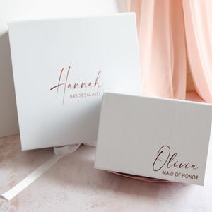 Magnetic Box White or Black, Gift Box Bridesmaid Empty Gift Box Proposal Magnetic Box |Bridesmaid Box| Maid of Honor Gift Box| strong Box image 5