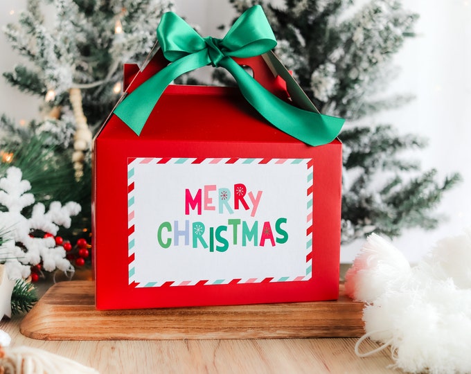 Gable Box labels only, Christmas Gift box label, Christmas Gable Box label, Christmas Gift Wrap, Christmas gift box for children labels