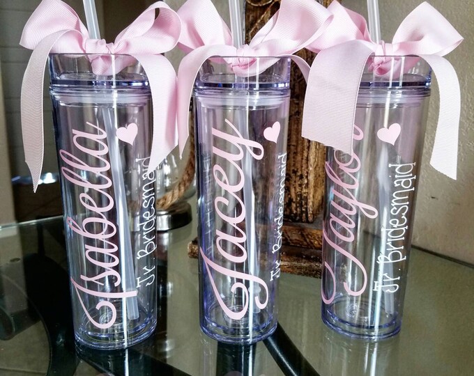 Custom Tumbler, One Personalized Tumbler,Bridesmaid,Barchelorette Party,Bridesmaid Tumbler,Team Gift,Personalized Tumbler with Straw,Bridal