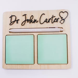 Doctor Sticky Note Holder, Personalized Sticky Note Holder, Custom Desk Accessories, office Gift for Coworkers, nurse desk gift