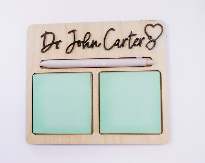 Doctor Sticky Note Holder, Personalized Sticky Note Holder, Custom Desk Accessories, office Gift for Coworkers, nurse desk gift