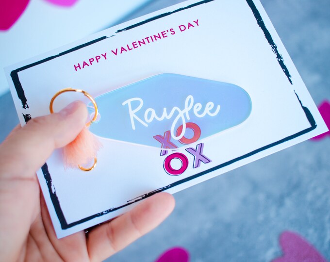 Valentines Day Gift, Motel Keychain Custom, I Love you keychain, valentines day gift idea, galentines day gift, babe keychain