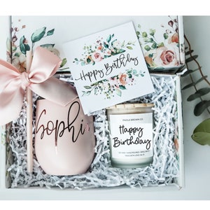 Best Friend Birthday Gifts for her Sister Birthday Gift Box Birthday Candle Spa Gift Set Birthday box for her Mom Birthday Gift Box
