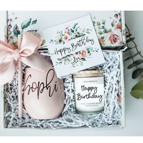 Best Friend Birthday Gifts for her Sister Birthday Gift Box Birthday Candle Spa Gift Set Birthday box for her Mom Birthday Gift Box