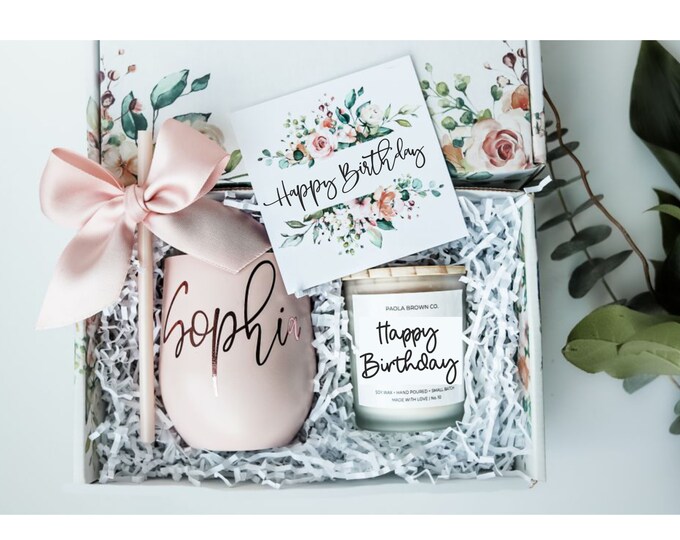 Best Friend Birthday Gifts for her Sister Birthday Gift Box Birthday Candle Spa Gift Set Birthday box for her Mom Birthday Gift Box