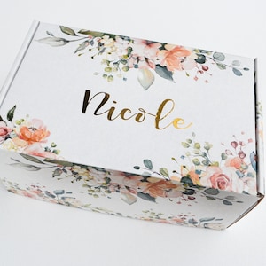 Personalized gift box empty custom gift box floral gift box boho gift box
