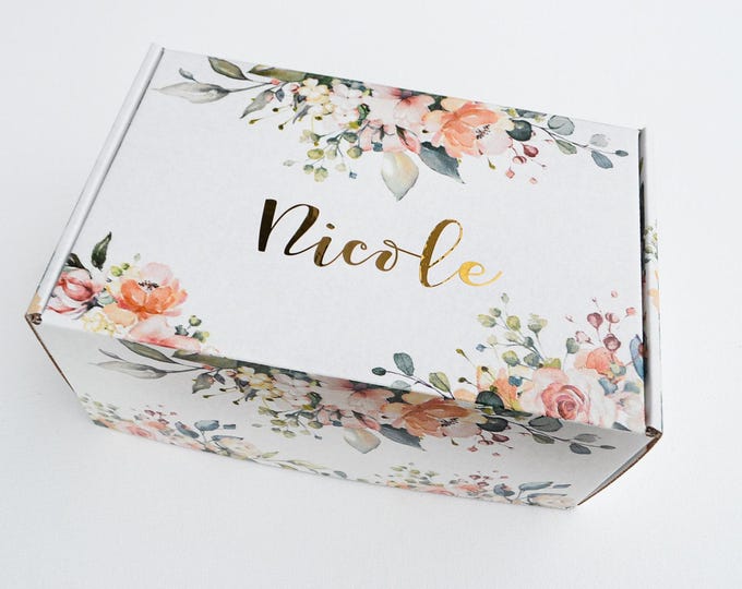 Personalized gift box empty custom gift box floral gift box boho gift box