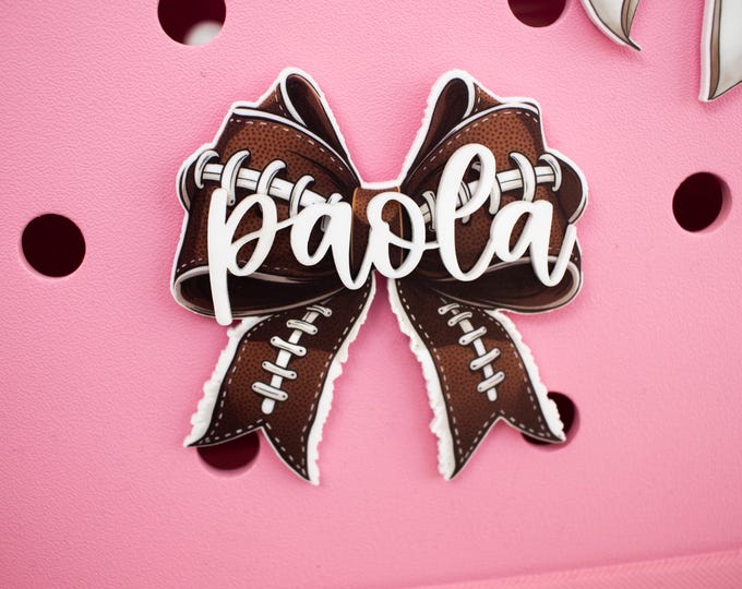 Personalized Bow Bogg Bag Name Tag, Bogg Bag Name Plate, Sport Charm for Beach Bag, Bogg Bag Accessories, Custom Summer Accessory