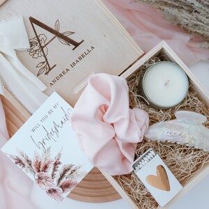 Bridesmaid Gift Box Engraved Keepsake Wooden Box for Wedding Bridesmaid ...
