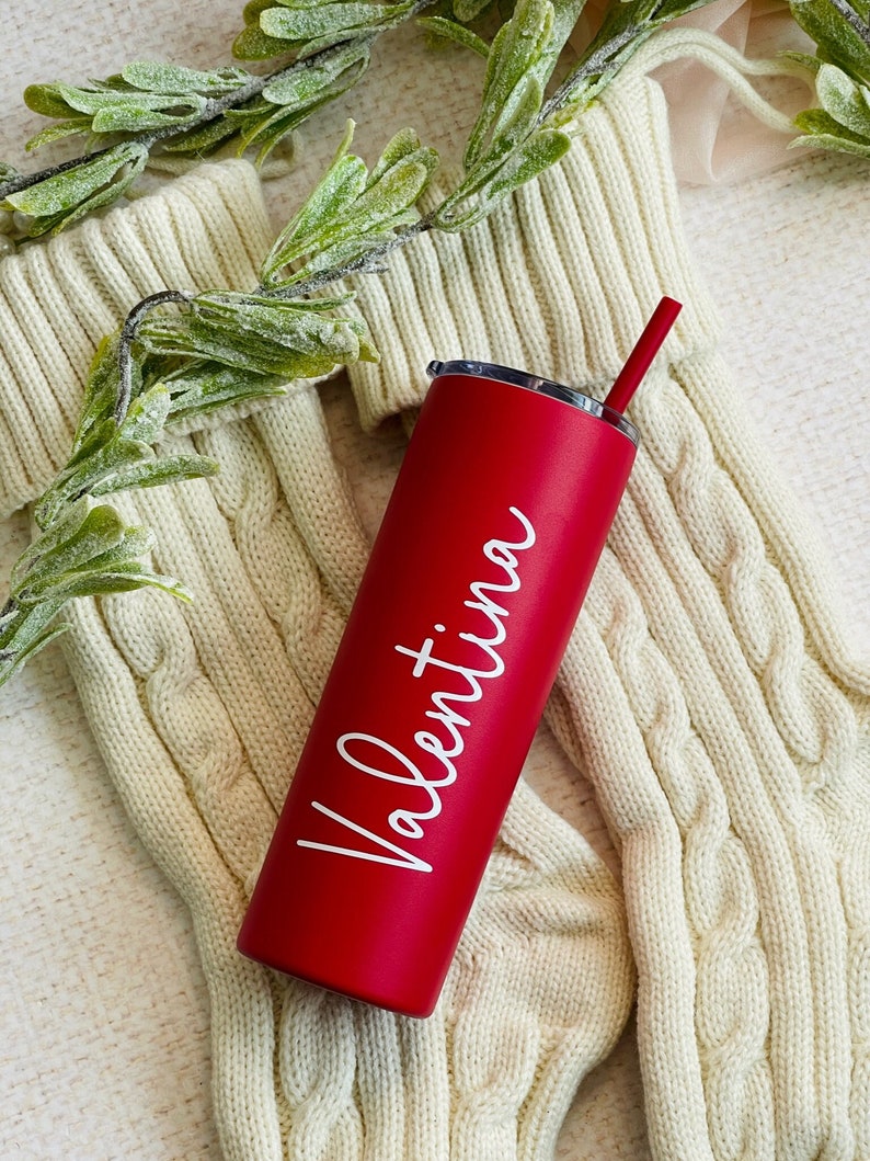 Custom Tumbler With Name Red Tumbler Cup Stainless Steel Etsy