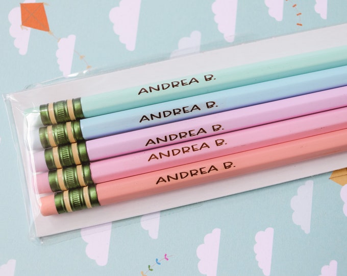 Custom Personalized Pastel Pencils,  Neon Pencils,  Engraved Pencils for kids, pencils for teacher,  Personalized pencils, pencils with name