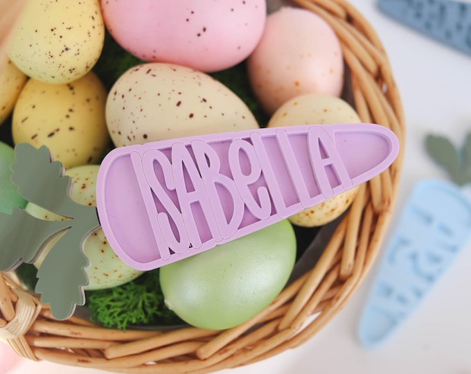 Easter Basket Tag, Basket Name Tag, Carrot Easter Tag, Kids Easter Basket, Carrot Name Tag