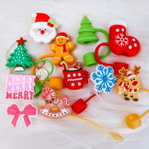 Julstråtoppar, tillbehör till tumlare, tillbehör till julmuggar, sugrörstoppare till pepparkaksglas, sugrörslock, sugrörsskydd, sugrörsdekor