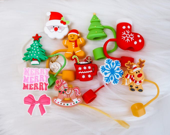Christmas straw topper, tumbler accessories, christmas cup accessories, gingerbread straw topper, straw lid, straw cover, straw decor