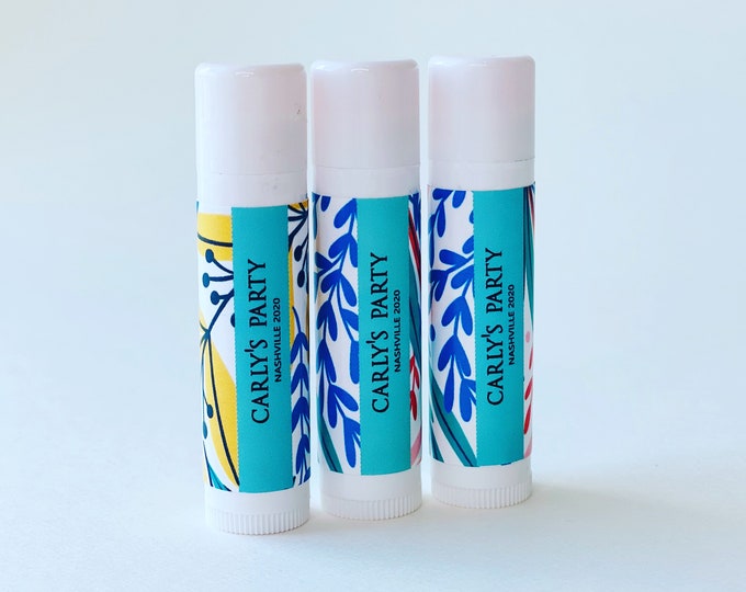 Lip Balm, inexpensive gift, Personalized Wedding Favors Unique Personalized Bridal Shower Favors Floral Lip Balm Favors Wedding Chapstick