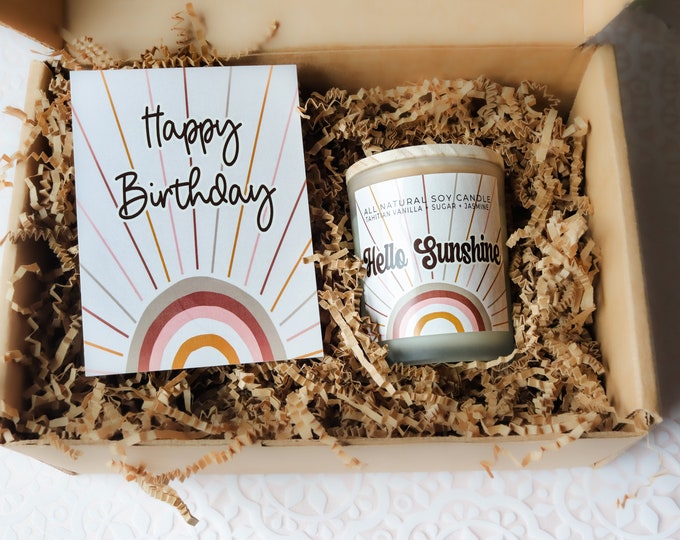 Happy Birthday Gift Box For Her, Personalized Birthday Box With candle Gift For Women, Custom Birthday Gifts For Mom, BFF Best Friend Gift