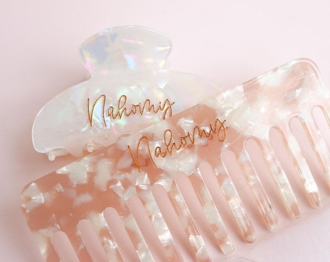 Personalized Hair Claw Clip,Engraved Customized Name Claw Clip, Bridesmaid Gift, Wedding Gift