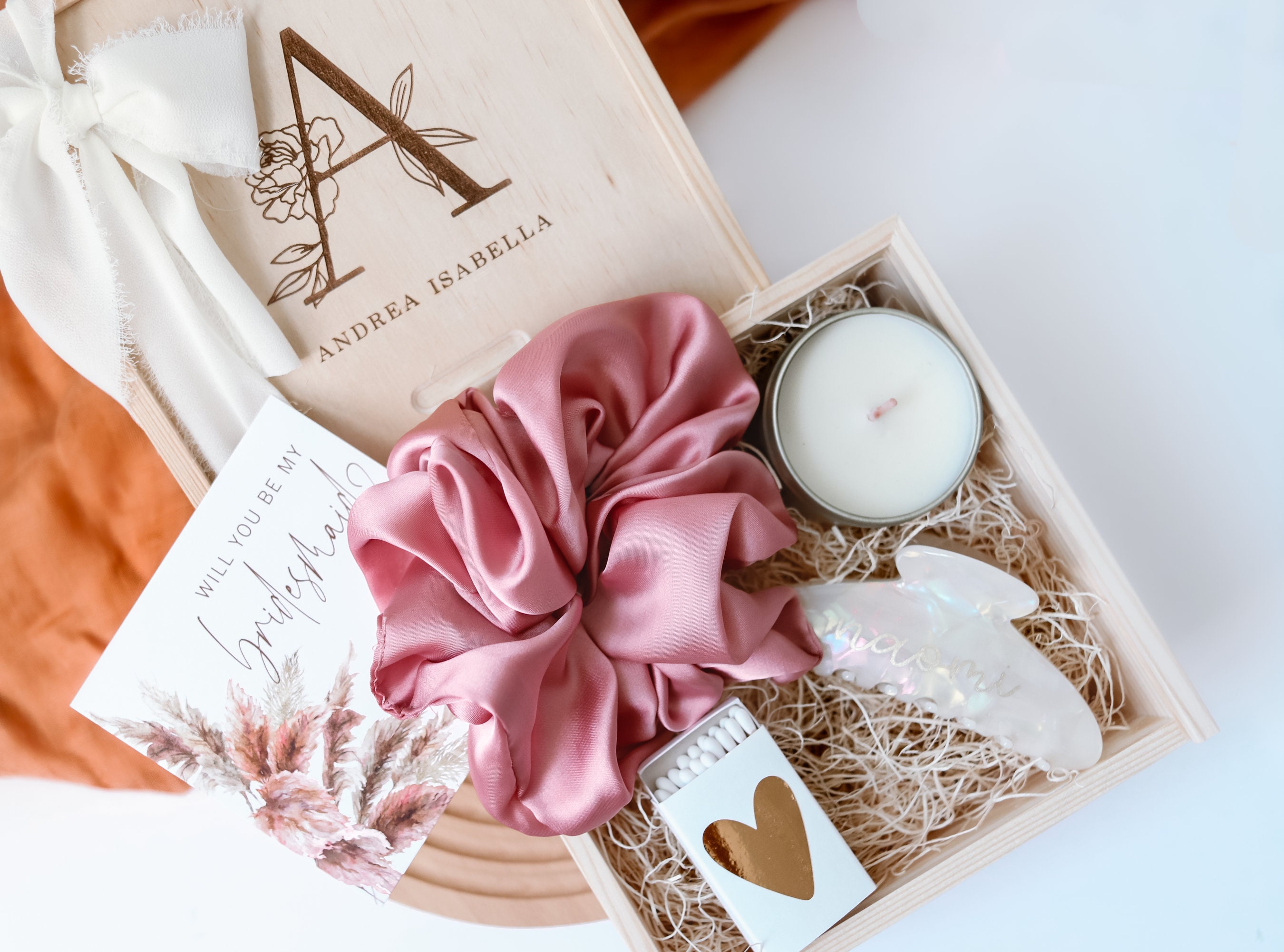 Bridesmaid Gift Box Engraved Keepsake Wooden Box for Wedding Bridesmaid ...