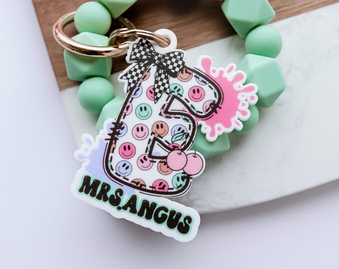 Teacher ID Badge Holder, Teacher Gifts, Back To School Gift, Custom ID Holder, Lanyard Accessories, Teacher id holder with wrist optional