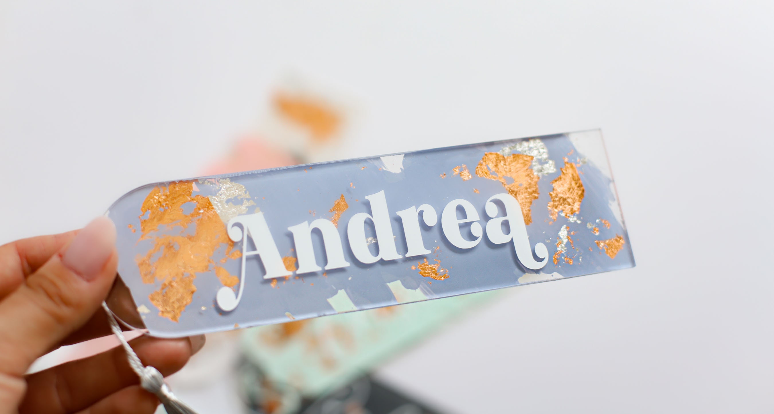 Personalized Clear and Painted Acrylic Bookmarks – Gena Larae Lettering