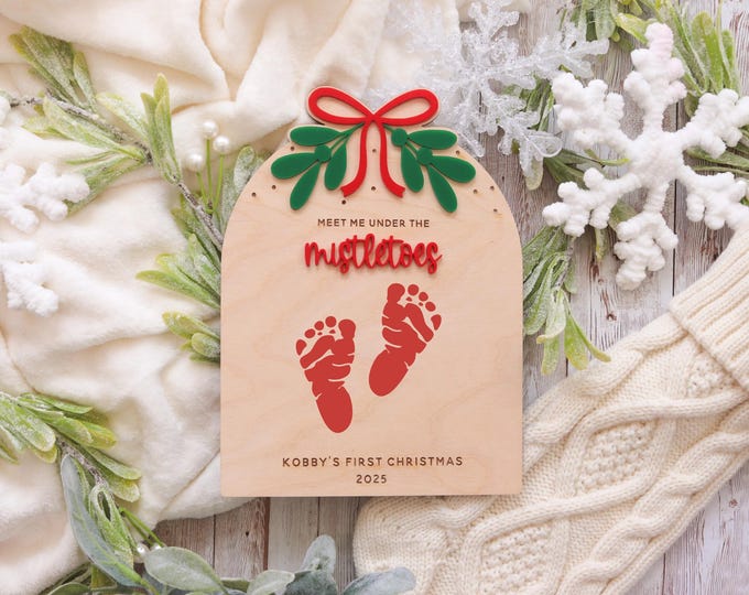 My First Christmas Sign, My First Christmas Board, Baby Footprint Kit, Baby Keepsake Box Filler