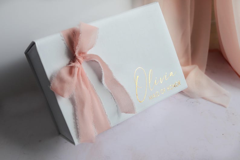 Magnetic Box White or Black, Gift Box Bridesmaid Empty Gift Box Proposal Magnetic Box |Bridesmaid Box| Maid of Honor Gift Box| strong Box image 2