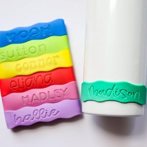 Personliga flaskband, silikonband, återanvändbara etiketter, skola, dagis, sport, namnband, anpassade, vattentäta, etiketter för sippringar, band bild 6