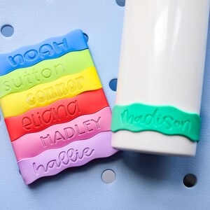 Personliga flaskband, silikonband, återanvändbara etiketter, skola, dagis, sport, namnband, anpassade, vattentäta, etiketter för sippringar, band bild 4