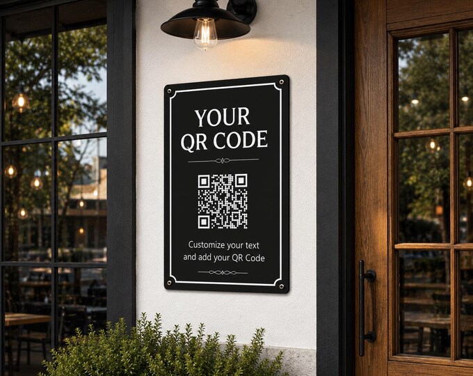Custom QR Code Sign, Business Sign, Business Logo, Office Sign, Personalized Sign, Scan Me Sign, Wifi Sign, Property Sign, Outdoor QR Sign,