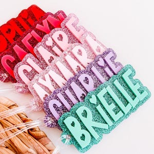 Glitter Name Keychain | Glitter Backpack Tag | Name Keychain | Personalized Name Tag | Acrylic Name Tag | Backpack Name Tag | Acrylic Name
