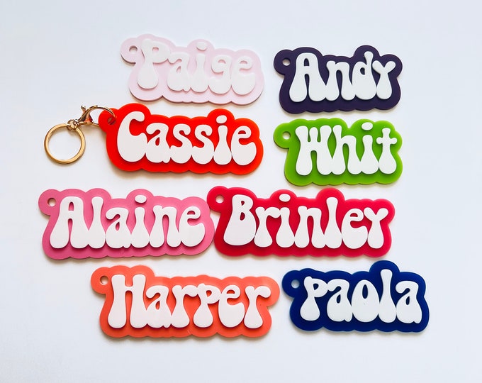 Bridesmaid Keychain, Bachelorette Party Favors, Maid Of Honor Gift, Name Keychain, Acrylic name tag, Gift for bridesmaids, Bridal proposal