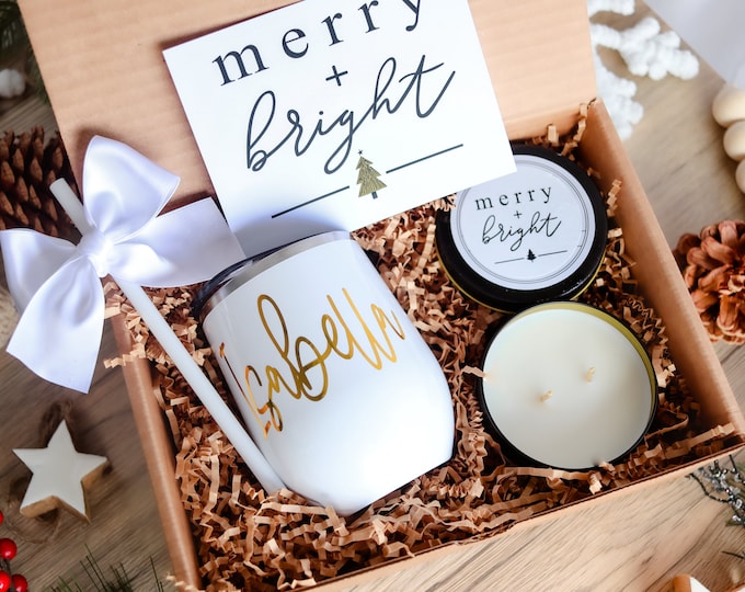 Christmas Box, Christmas gift, long distance Christmas gift, Christmas gift set, christmas party gift,  personalized gift, custom cup