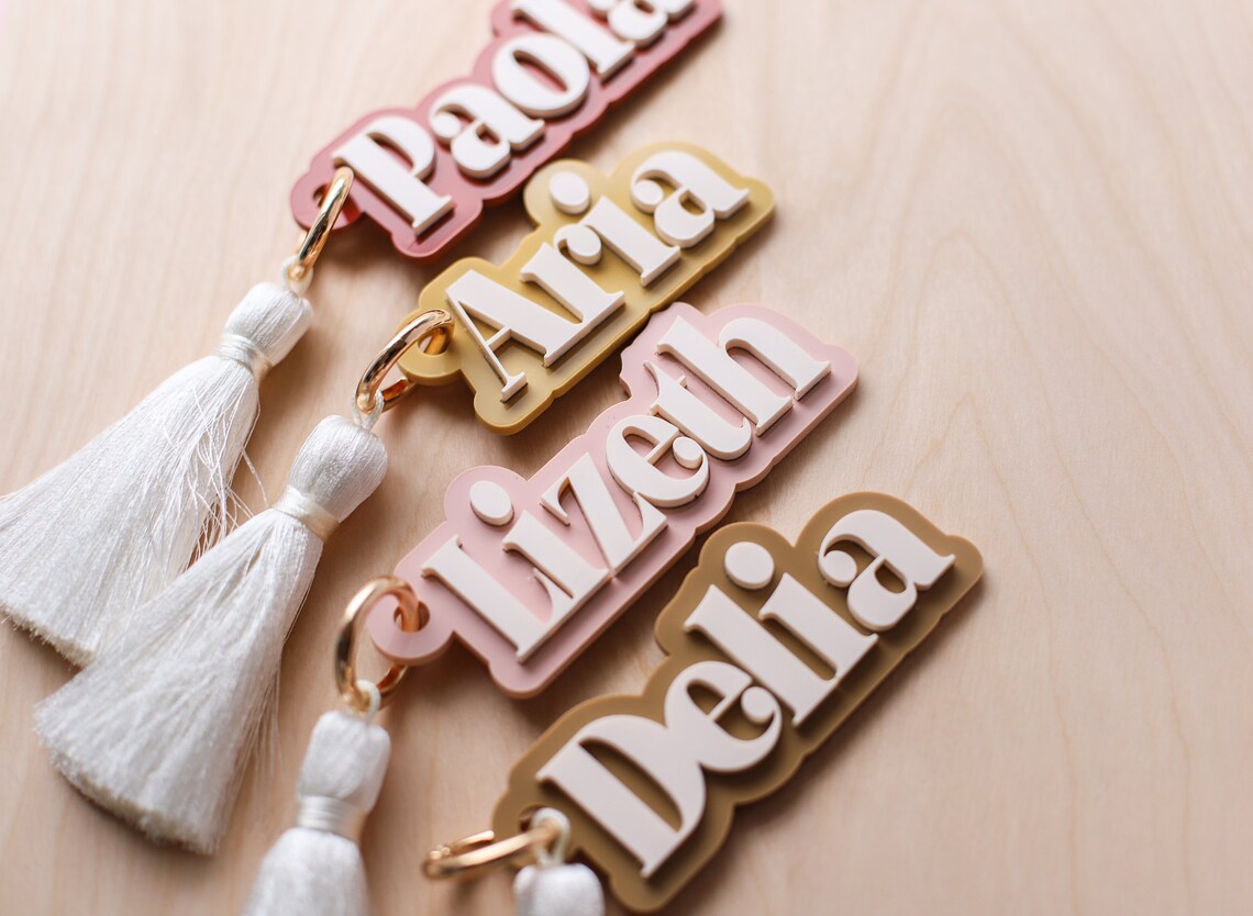 Keychain for Women, Name Tag, Personalized Keychain, Custom Name Tag ...
