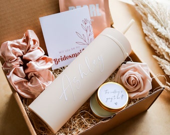 Boho Bridesmaid Proposal Box Personalized Gift Blush Will You Be My Bridesmaid Box Set, Bridesmaid Proposal Gift Box, Bridal Party Gift Box