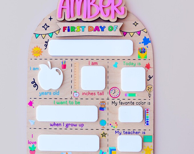 first day of school board wooden, First Day of School Sign, Personalized first day of school First & Last Day of School Interchangeable Sign