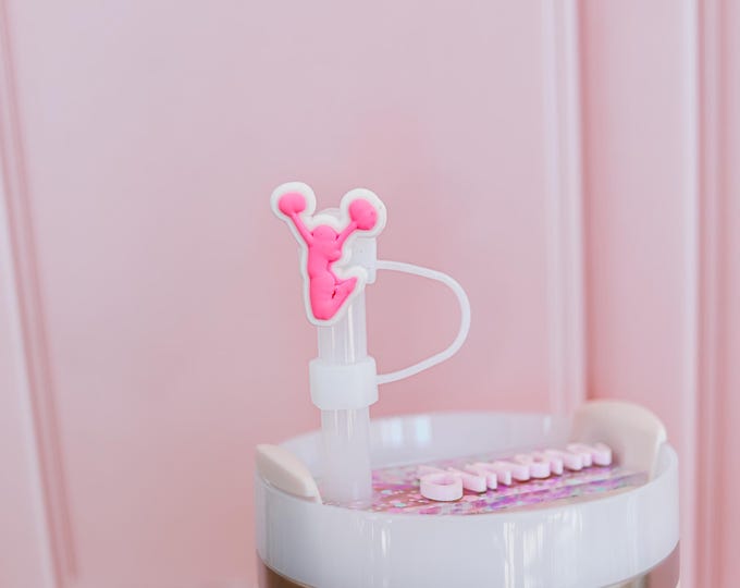 Cheer Straw Topper for Tumblers, Pom Pom, Bow, Megaphone , Cute Spirit Cup Accessory, Cheer Cup Accessories