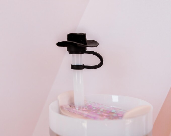 Tumbler Straw Topper, Cowboy Hat Charm, Cute Western Cup Accessory, Rodeo Gift, Rodeo Cup Accessory